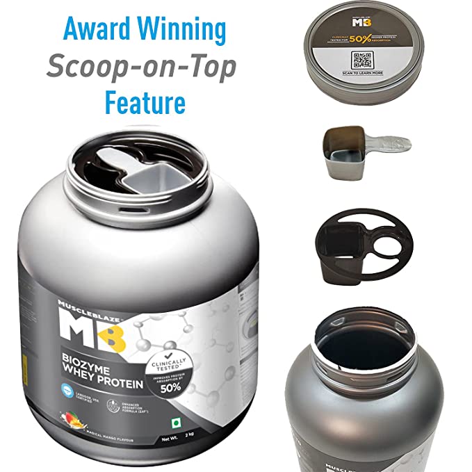 MuscleBlaze Biozyme Whey Isolate | 27g Protein | 100%Isolate | EAF | Labdoor Certified | Cream Chocolate