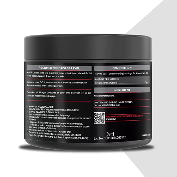 MuscleBlaze Creatine Monohydrate | 3g per Scoop | Labdoor USA Certified | Muscle Strength | Unflavoured
