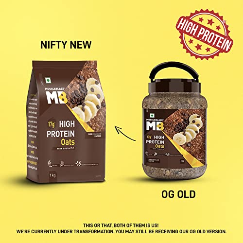 MuscleBlaze High Protein Oats | Added Probiotic | Gluten-Free | Dark Chocolate