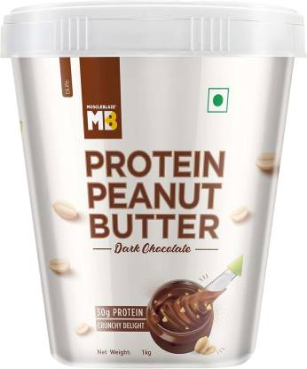 MuscleBlaze High Protein Peanut Butter | Pea and Whey Protein | 30g Protein | Dark Chocolate | Crunchy