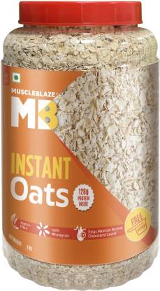 MuscleBlaze Instant Oats | No Added Sugar | High Fibre | Breakfast | Unflavoured