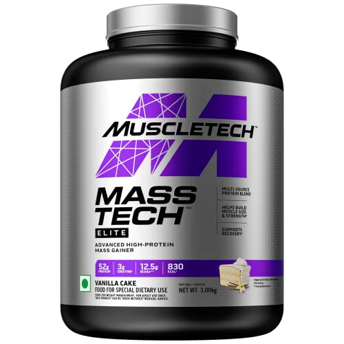 MuscleTech Mass Tech Elite | High Protein Mass Gainer | Creatine | Strength Gain | Vanilla