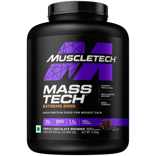 MuscleTech Mass Tech Extreme 2000 | High Calorie Mass Gainer | Creatine | Vitamins and Minerals