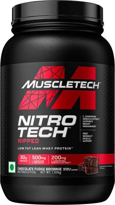 MuscleTech NitroTech Ripped | Low-Fat Lean Whey Protein | Muscle and Fat Loss | Chocolate Fudge Brownie