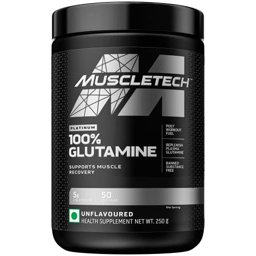 MuscleTech Platinum 100% L-Glutamine | 5g per Serving | Muscle Recovery | Unflavoured