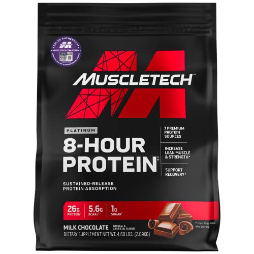 MuscleTech Platinum 8-Hour Protein | Slow-Release Blend | Sustained Muscle Fuel | Chocolate