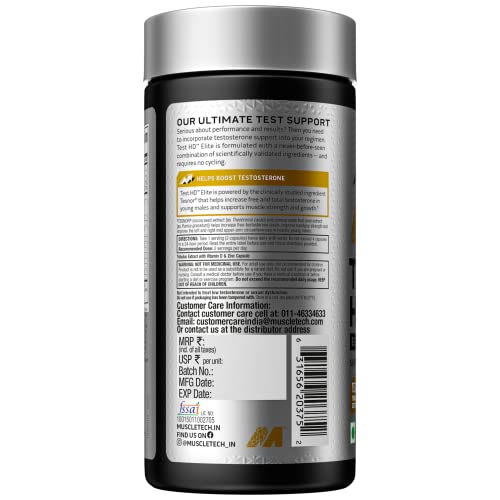 MuscleTech Test HD Elite | Tribulus Terrestris | Testosterone Booster | Max Strength