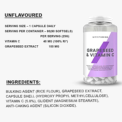 MyProtein Grapeseed Extract | Vitamin C | Antioxidant | Skin and Immunity