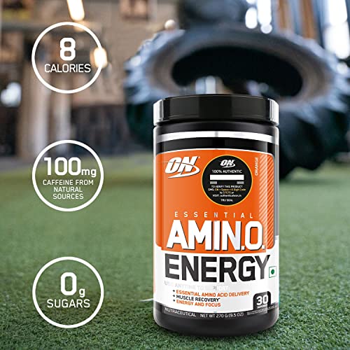 ON Amino Energy | BCAA | Green Tea and Green Coffee Extract | Pre-Workout | Orange Cooler
