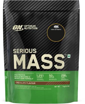 ON Serious Mass Weight Gainer | High Protein | 23 Vitamins and Minerals | Glutamine and 3g Creatine | Chocolate