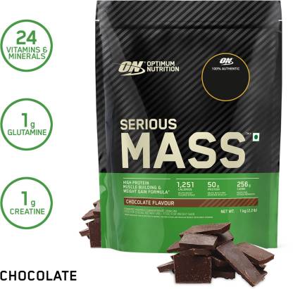 ON Serious Mass Weight Gainer | High Protein | 23 Vitamins and Minerals | Glutamine and 3g Creatine | Chocolate