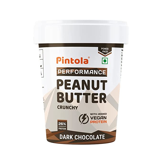 Pintola Dark Chocolate Performance Peanut Butter | 26g Vegan Protein | High Fibre | Crunchy