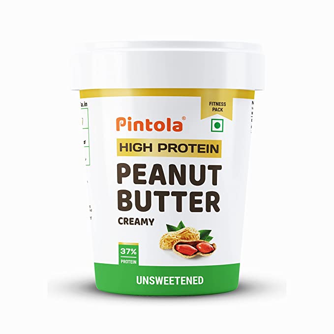 Pintola All Natural High Protein Peanut Butter | Unsweetened | 100% Roasted Peanuts | Creamy