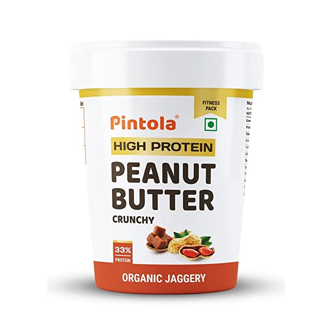 Pintola High Protein Peanut Butter | Organic Jaggery | Crunchy