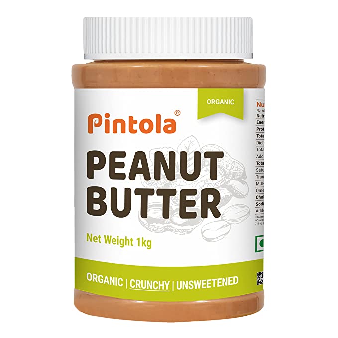 Pintola Organic Peanut Butter | 100% Roasted Peanuts | No Added Sugar | Crunchy