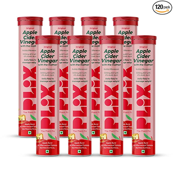 PLIX Apple Cider Vinegar Effervescent | With Mother | Vitamin B6 and B12 | Gut Health
