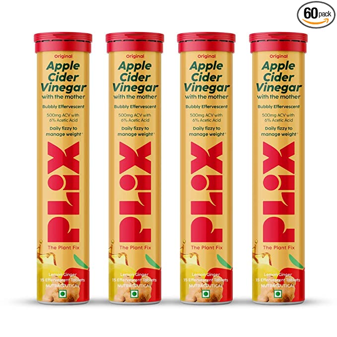 PLIX Apple Cider Vinegar Effervescent | Vitamin B12 | Lemon Ginger