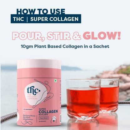 The Healthy Company Plant Based Super Collagen Builder | Boost Collagen | Skin Glow | 25 Sachets