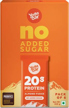YogaBar 20g Whey Protein Bar | Omega-3 | No Added Sugar | Almond Fudge