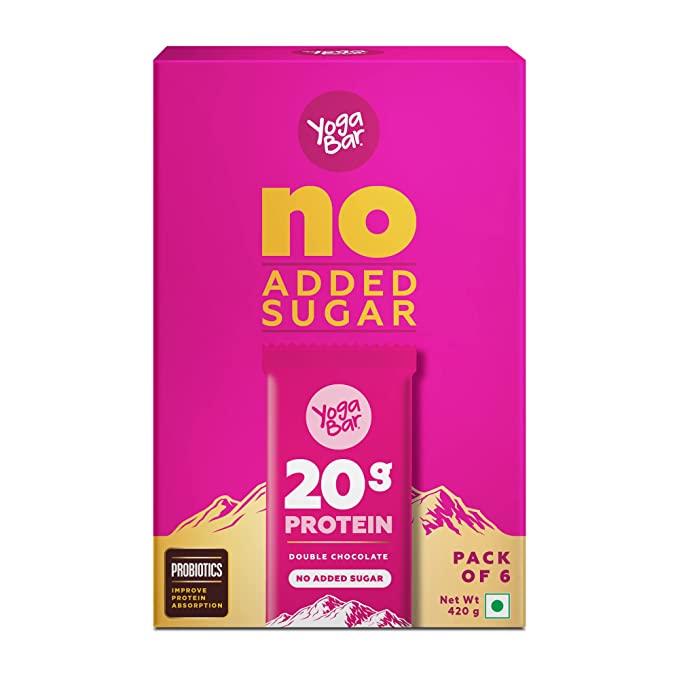 YogaBar 20g Protein Bar | No Added Sugar | Double Chocolate