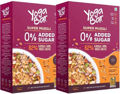 YogaBar No Added Sugar Muesli | High Fibre | Crunchy Wholegrain
