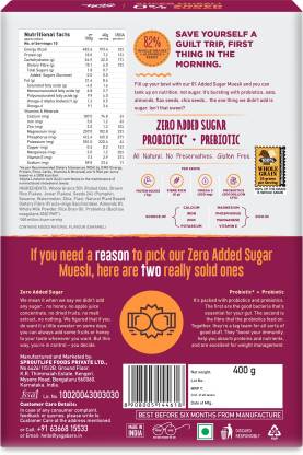 YogaBar No Added Sugar Muesli | High Fibre | Crunchy Wholegrain