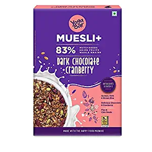 YogaBar Dark Chocolate Muesli | Wholegrain | Cranberries | Antioxidant Rich