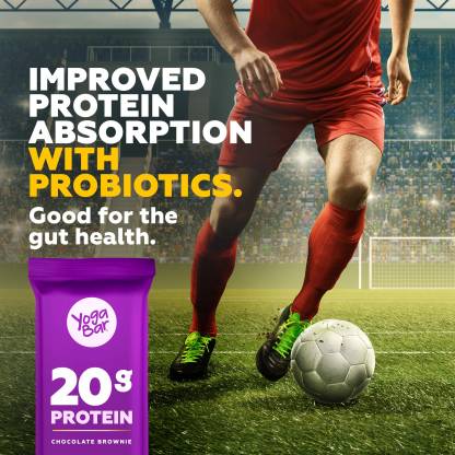 YogaBar 20g Protein Bar | Whey Protein | Omega-3 | 10g Fibre | Gluten-Free | Chocolate Brownie