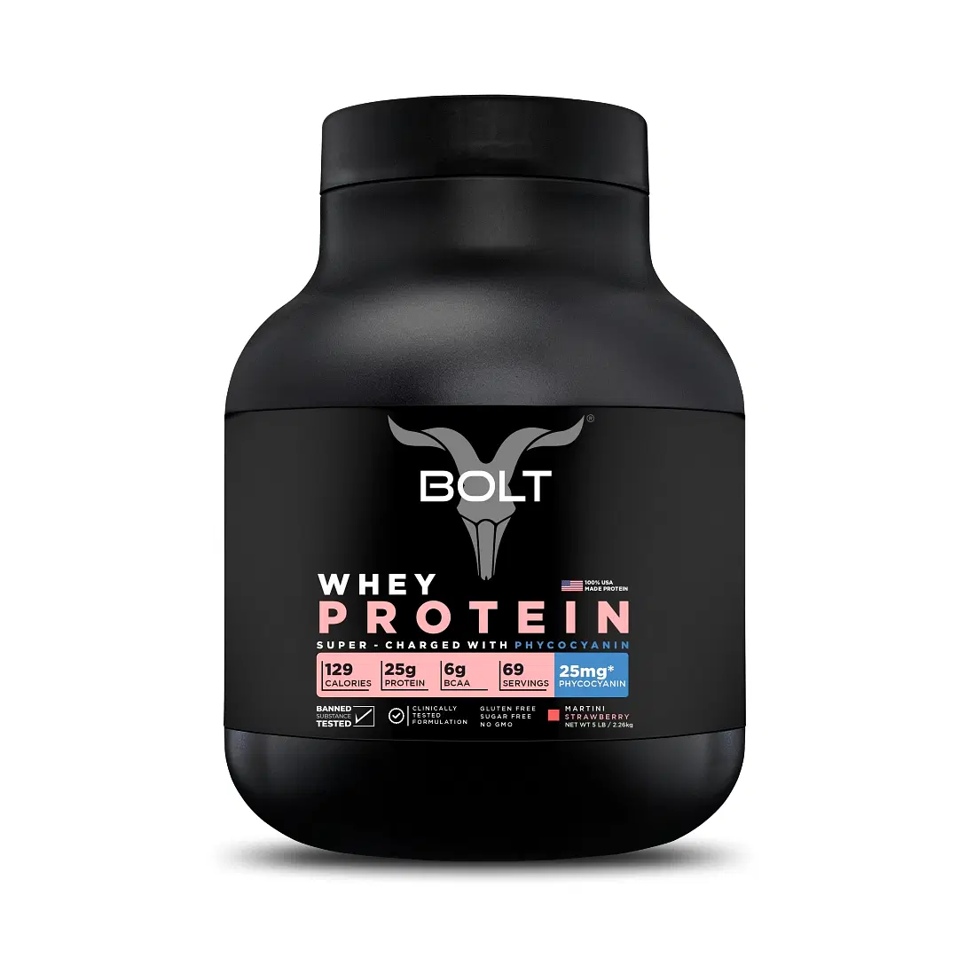 Bolt Whey Isolate Protein | Phycocyanin | Muscle Support and Recovery | Vegetarian | Multiple Flavours