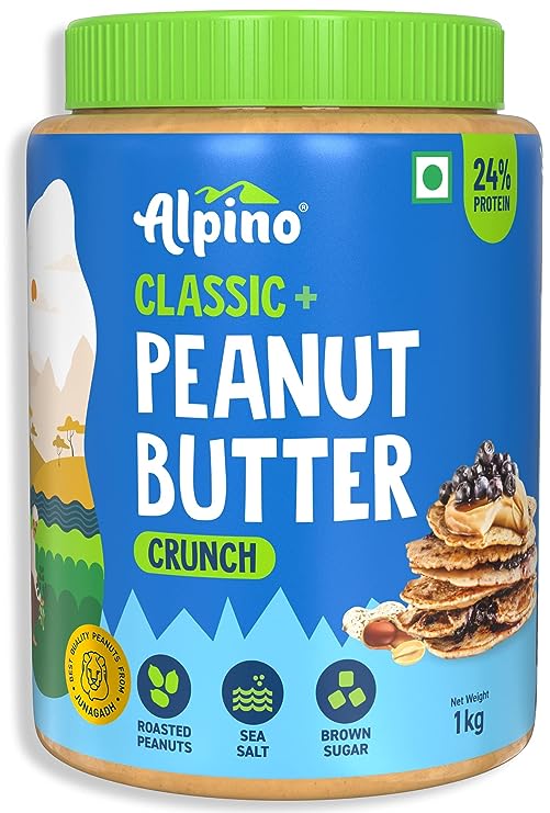 Alpino Classic Peanut Butter | 24g Protein | 90% Roasted Peanuts | Vegan | Crunchy