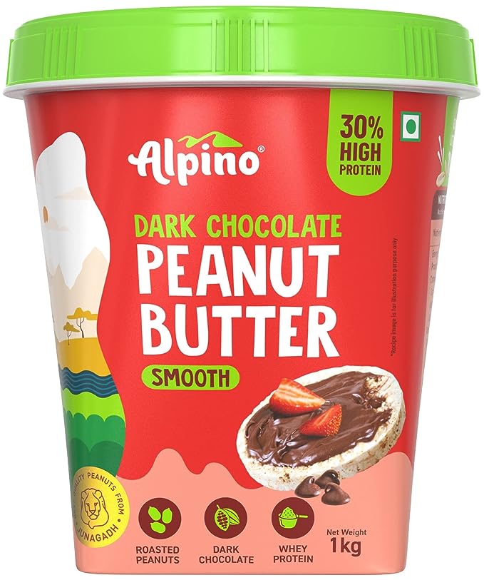 Alpino High Protein Dark Chocolate Peanut Butter | 30g Vegan Protein | Plant Based | No Added Whey | Smooth