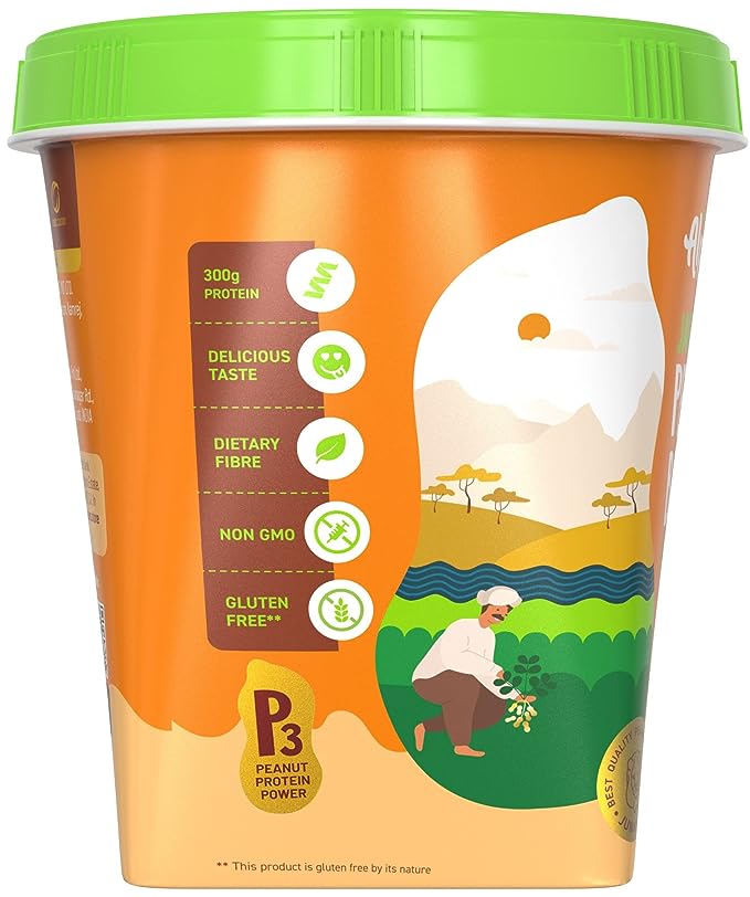 Alpino High Protein Jaggery Peanut Butter | 30g Protein | Organic Jaggery | Whey and Pea Protein | Smooth