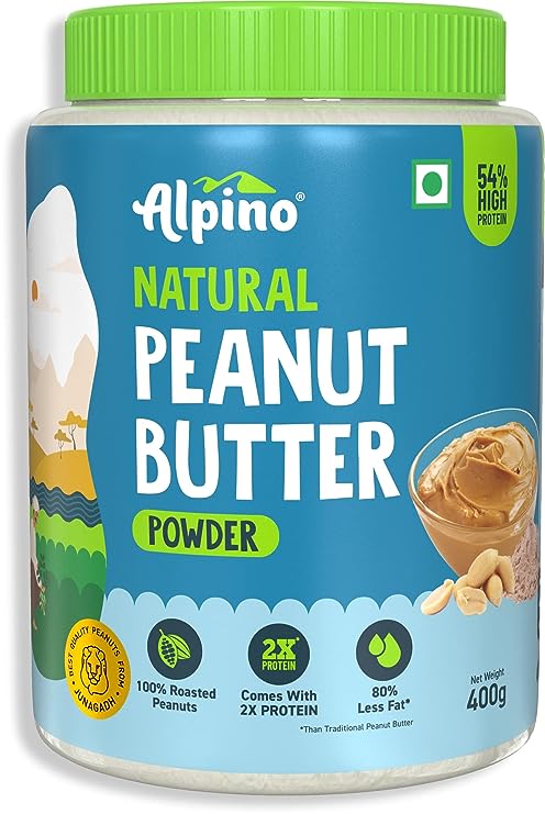 Alpino Natural Peanut Butter Powder | 50% Protein | 85% Less Fat | Unsweetened | Vegan