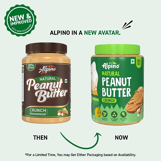 Alpino Natural Peanut Butter | 30g Protein | 100% Roasted Peanuts | No Added Sugar | Smooth