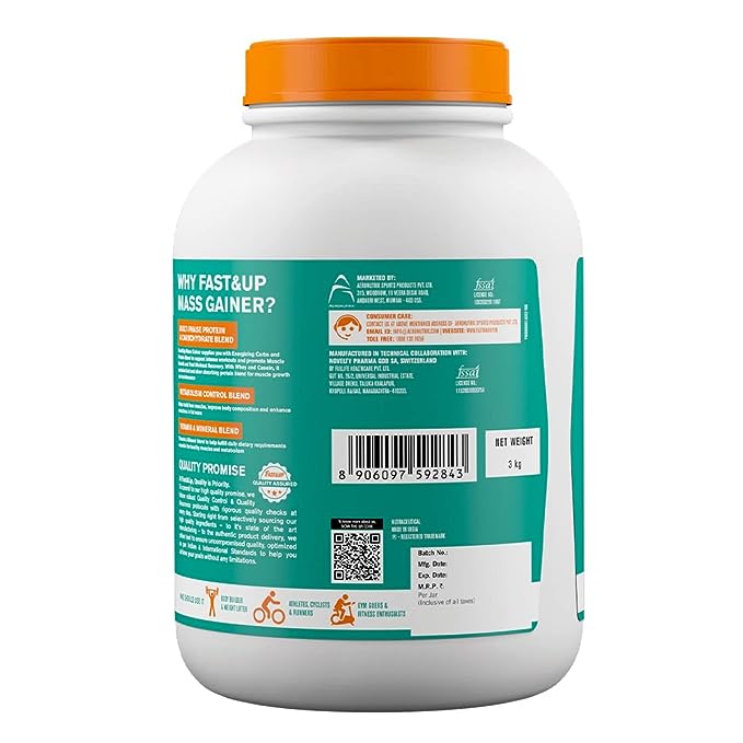 Fast and Up Mass Gainer | 88g Protein | 1655 kcal | Vitamins | Probiotics and Enzymes | Chocolate