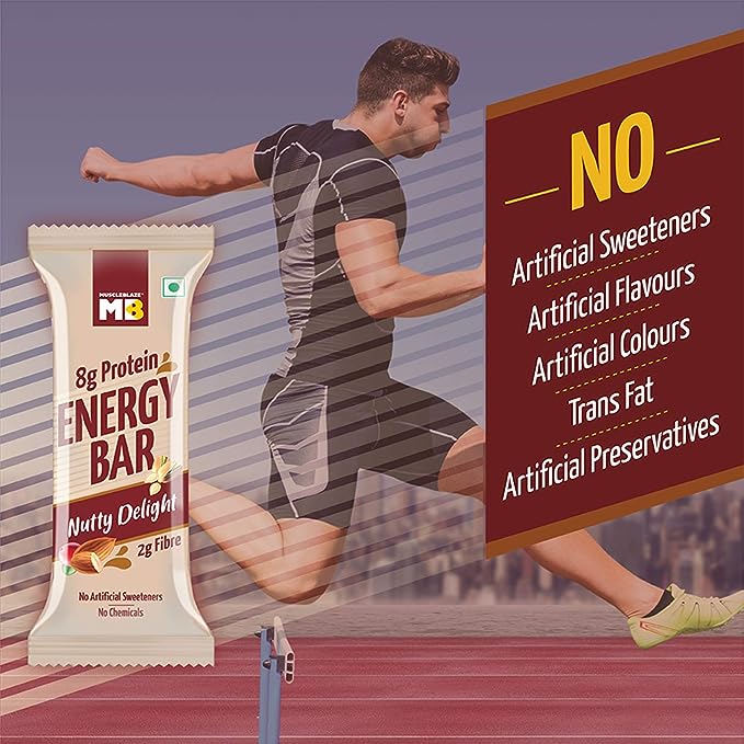 MuscleBlaze Energy Bar | Nutty Delight | 6-Piece Pack