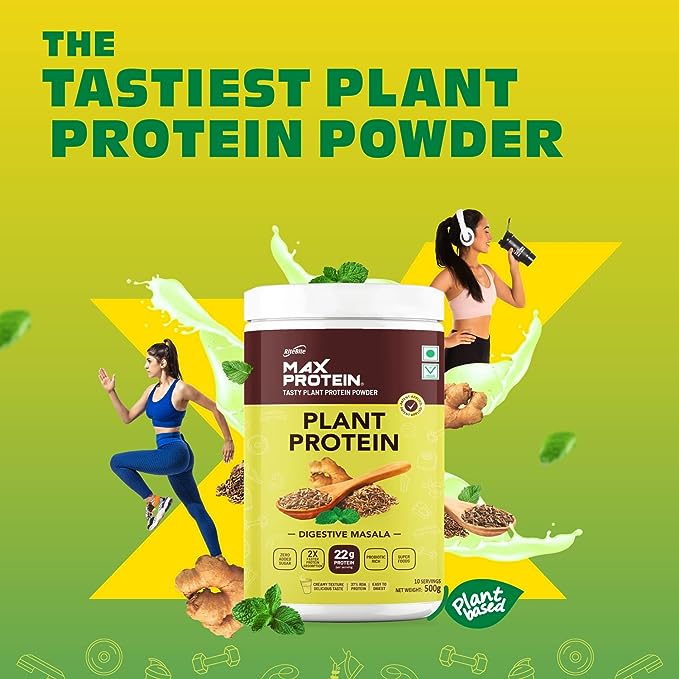 RiteBite Max Protein Plant Protein Powder | 22g Protein | Probiotic | No Added Sugar | Creamy Vanilla