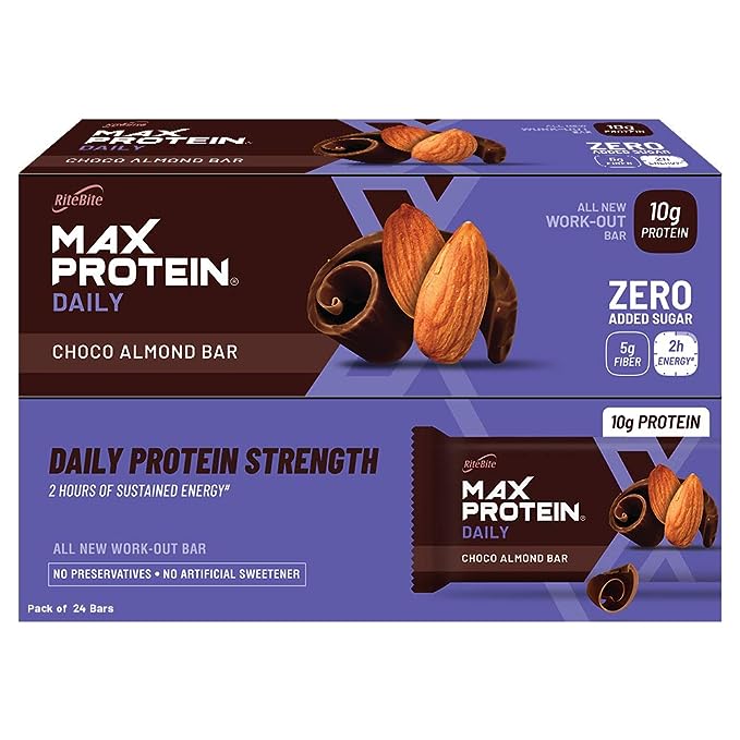RiteBite Max Protein Daily Bar | 10g Protein | No Preservatives | Choco Almond