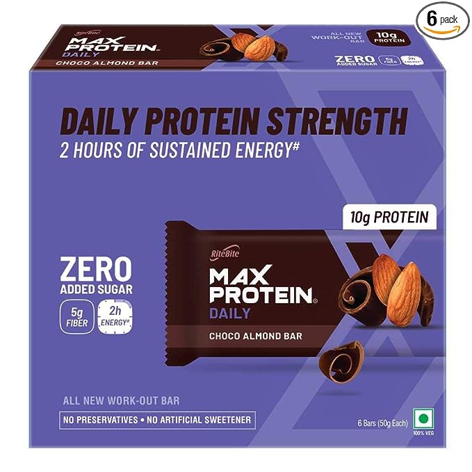 RiteBite Max Protein Daily Bar | 10g Protein | No Preservatives | Choco Almond