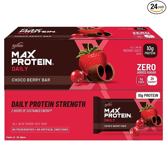 RiteBite Max Protein Daily Bar | 10g Protein | Sugar-Free | Choco Berry4