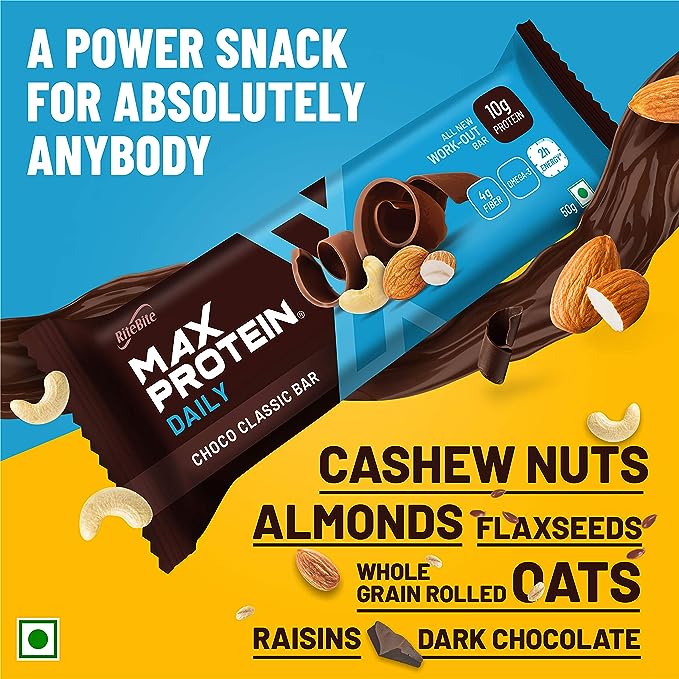 RiteBite Max Protein Daily Bar | 10g Protein | No Preservatives | Choco Classic4