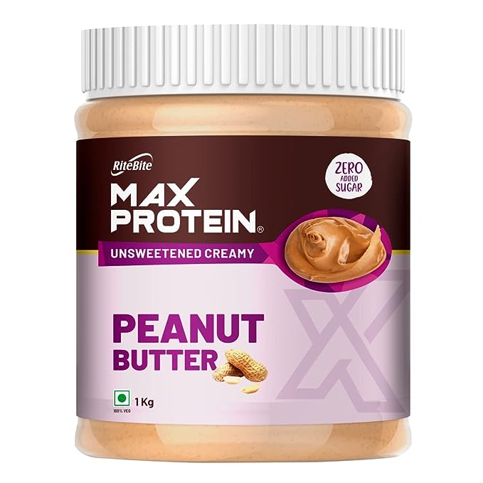 RiteBite Max Protein Peanut Butter | High Protein | No Added Sugar | All Natural | Creamy