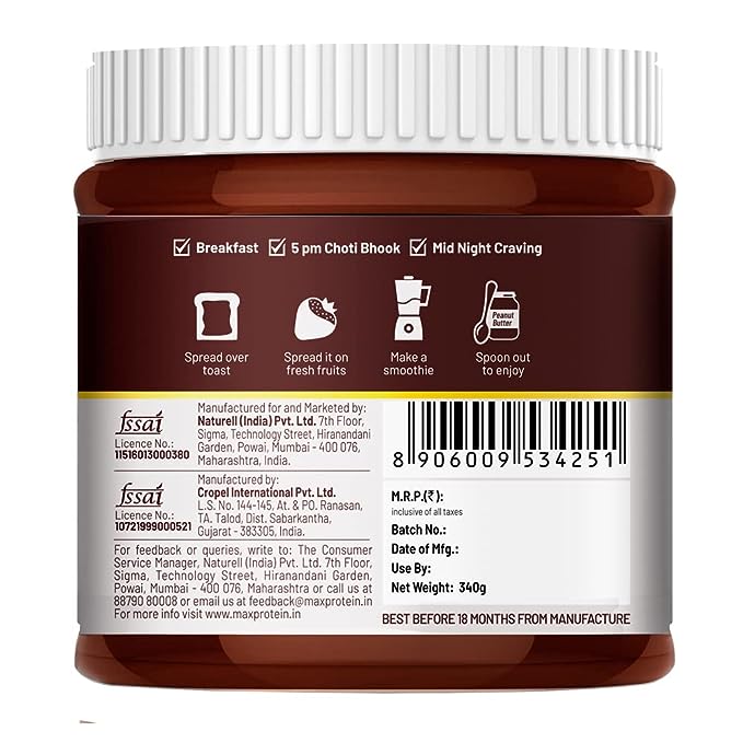 RiteBite Max Protein Peanut Butter Spread | Choco | High Protein | All Natural | Creamy