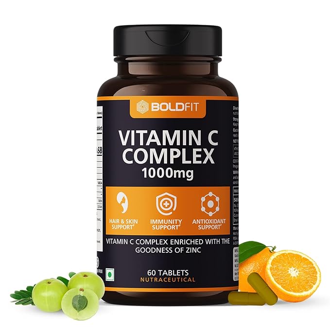Boldfit Vitamin C Complex 1000mg | Amla and Zinc | Immune Support | Antioxidant
