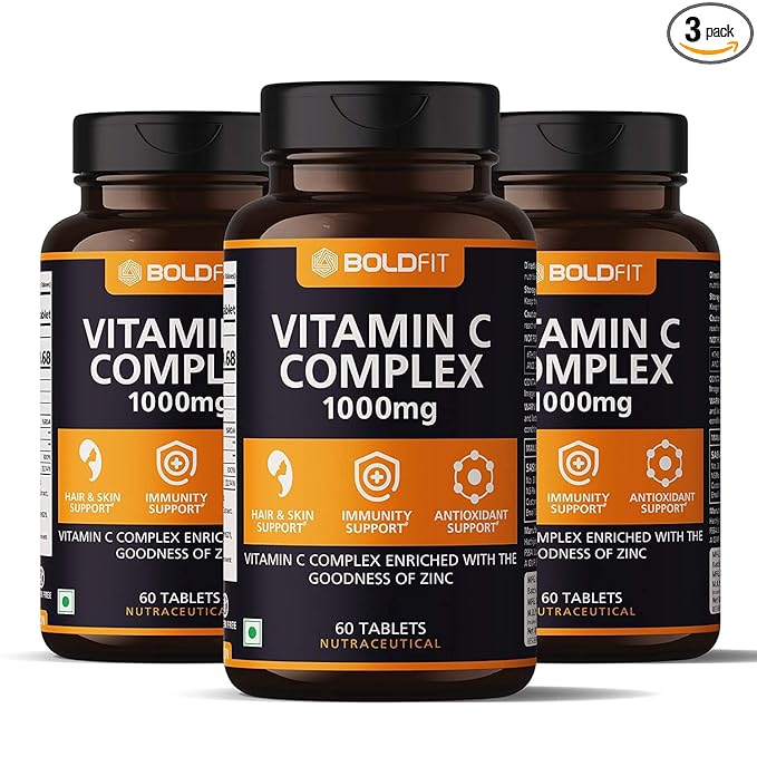 Boldfit Vitamin C Complex 1000mg | Amla and Zinc | Antioxidant | Skincare