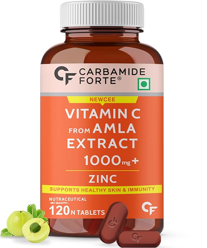 Carbamide Forte Natural Vitamin C 1000mg | Amla Extract and Zinc | Immunity and Skincare