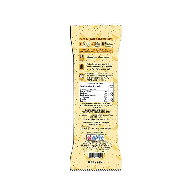 D-Alive Fast-Acting Glucose Gel | 15g Glucose | Hypoglycaemia Treatment