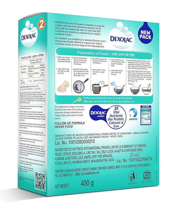 Dexolac Follow Up Infant Formula Milk Powder for Babies - Stage 2 - 6 to 12 months