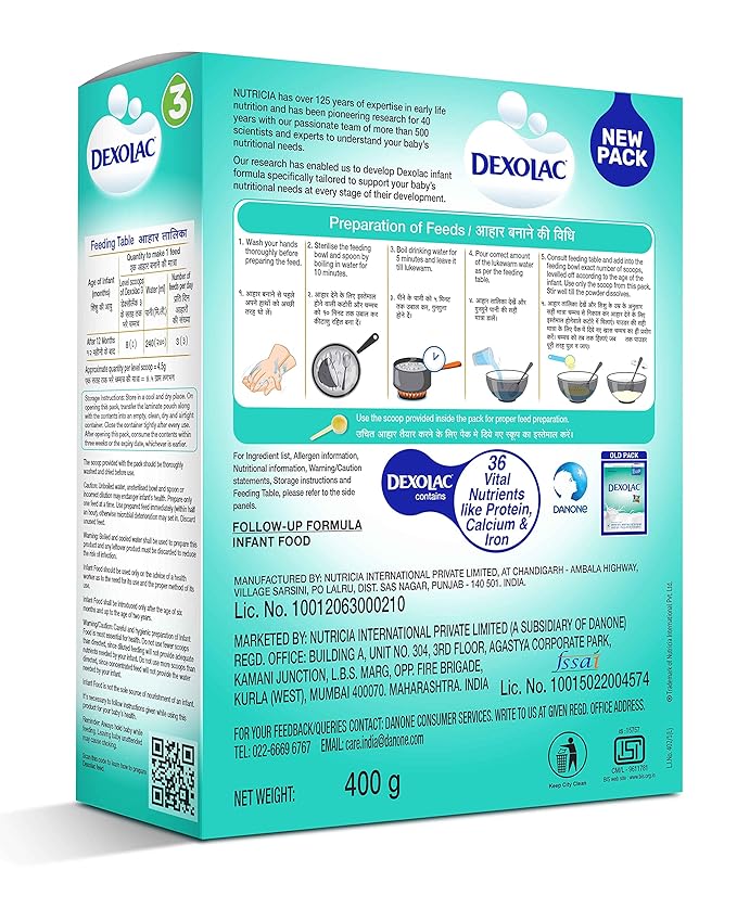 Dexolac Follow Up Infant Formula Milk Powder for Babies - Stage 3 - 12 to 18 months