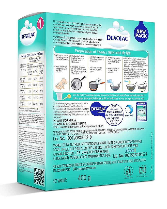 Dexolac Infant Formula Milk Powder for Babies - Stage 1 - Upto 6 months